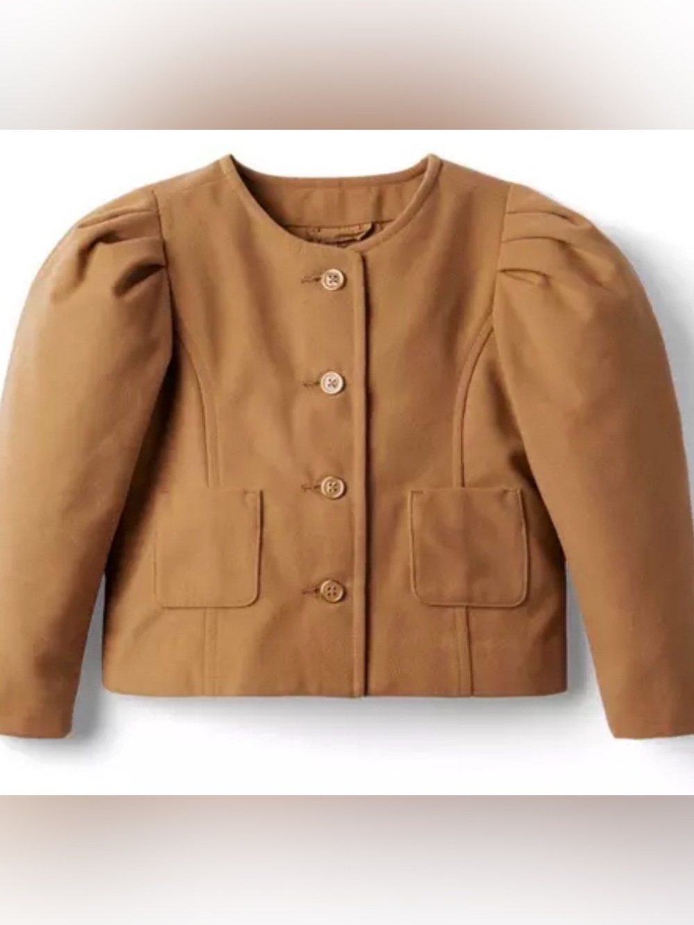 Janie and Jack Camel Puff-Sleeve Jacket